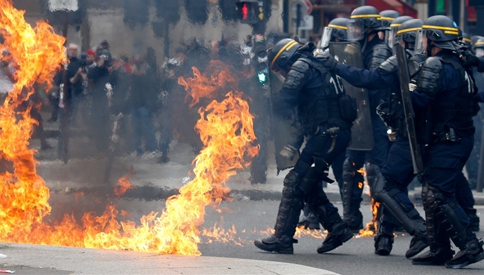 法国,总统,五一,游行