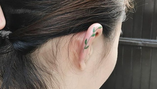 耳朵,耳饰,文身,创意,耳环