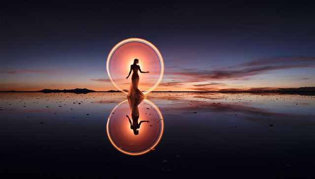 玻利维亚,天空之镜,舞蹈摄影