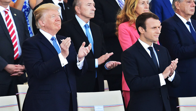 特朗普,法国国庆日,马克龙