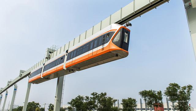 悬挂式,单轨列车,单轨交通,下线,中车,爬坡能力,运量,设计时速,行驶,中速