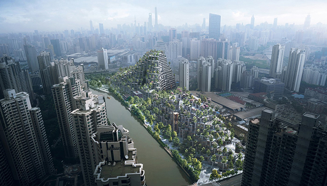 建筑大师在上海打造的“城市山丘”，路过苏州河的你或许会被这 1000 棵树所吸引