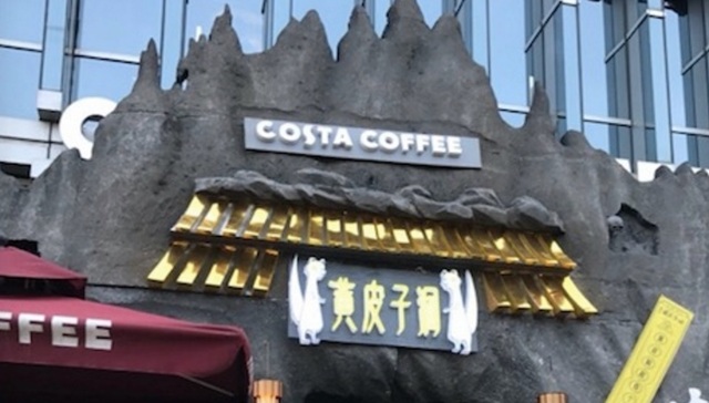 北京三里屯的这家COSTA咖啡变成了一个山洞