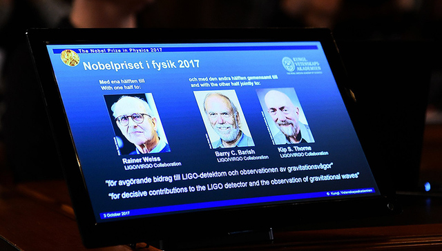 诺贝尔物理学奖,科学家,引力波探测,瑞典皇家科学院,LIGO,点击查看,Kip,诺奖,树莓,Bari