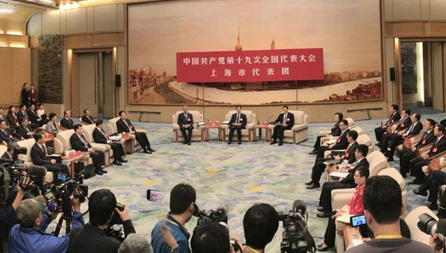 韩正,上海代表团,排头兵