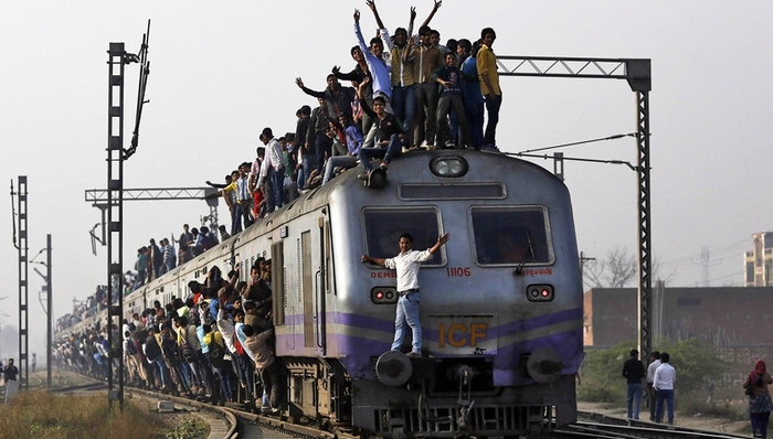 印度,火车,方向