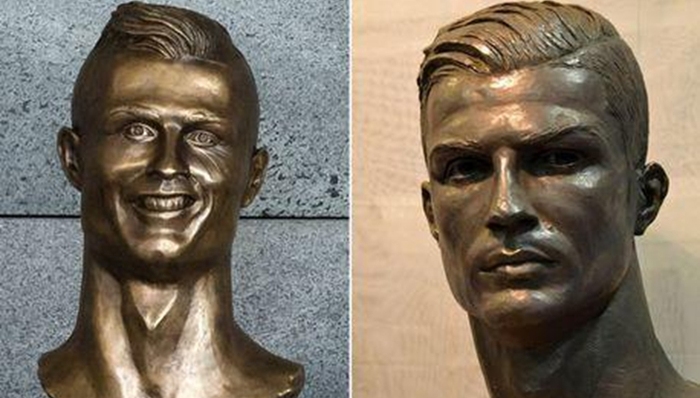 【体育明星日常】C罗又有了新雕像，这次终于颜值在线了