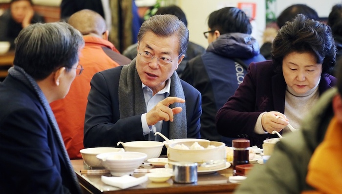 文在寅夫妇,中国式早餐