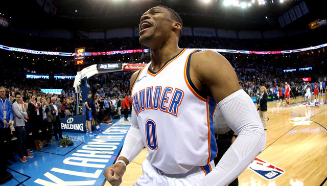 三巨头81分雷霆获6连胜 隆多30分钟25次助攻鹈鹕大胜篮网