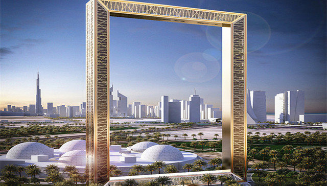 花了近3亿打造了巨型金相框 迪拜的地标建筑真是越来越奇特了