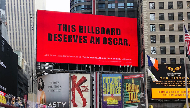 《三块广告牌》在奥斯卡大放光彩 连美国的户外广告行业都开始感谢这部影片了