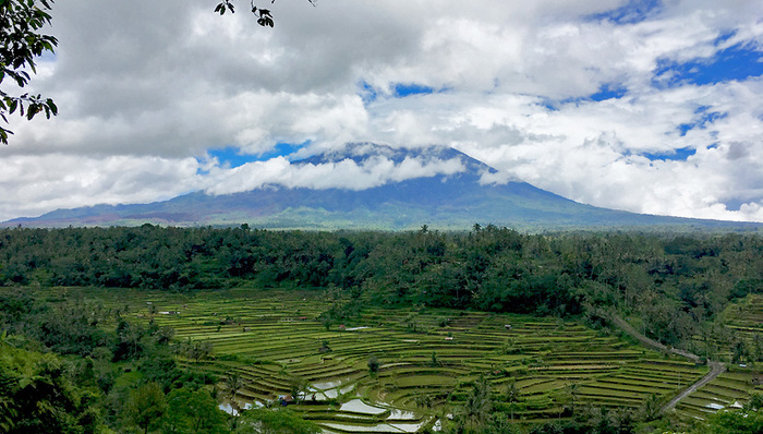 巴厘岛,阿贡火山,神庙,自然