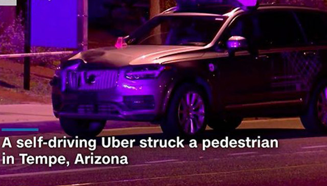 首起无人驾驶车辆致死事故 事发时Uber车上有驾驶员未人为干预