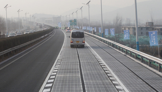 济南全球首段光伏路运行百天 发电近9万度