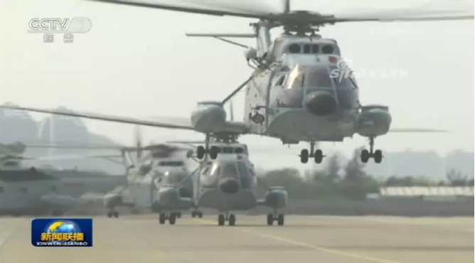 海军航空兵直-8直升机。图片来源：侠客岛