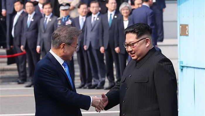 金正恩,韩朝,仪仗队,领导人,军事分界线,韩军,首脑,阿里郎,敞开心扉,板门店