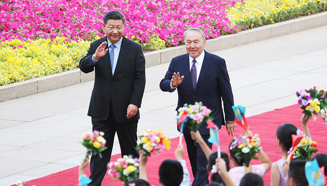 习近平,会谈,总统,访华,欢迎仪式,纳扎尔巴耶夫,哈方,一带一路,中方愿,中哈