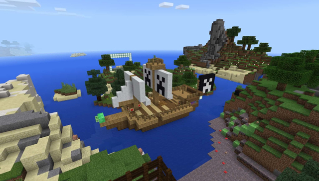 在《我的世界》里 孩子们可以登上“金银岛”了