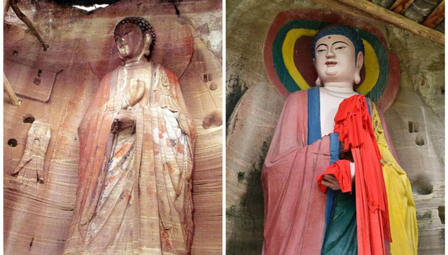 地方新闻精选丨四川安岳石窟佛像“浓妆艳抹” 当地称群众自发所为