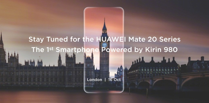 华为将在伦敦发布Mate 20系列，首次搭载麒麟980芯片