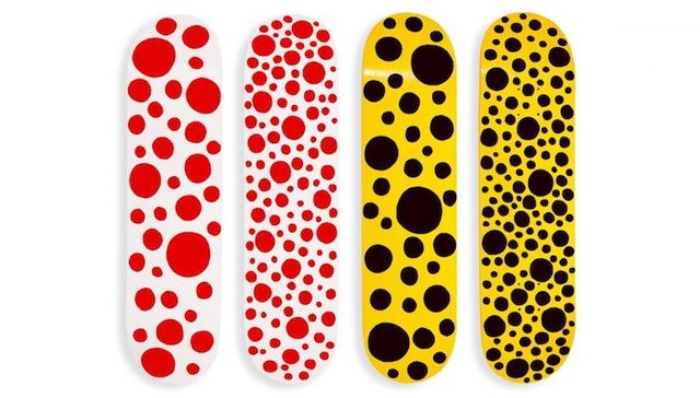 草间弥生再跨界，与纽约MoMA合作推出限量款滑板