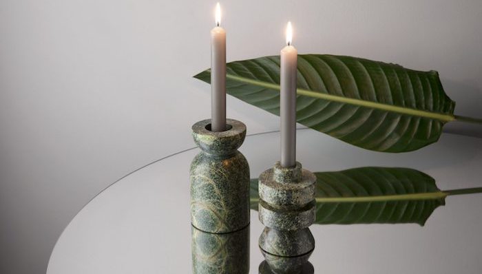 卧室颜值担当 TOM DIXON 新推的绿色大理石烛台美出了新高度