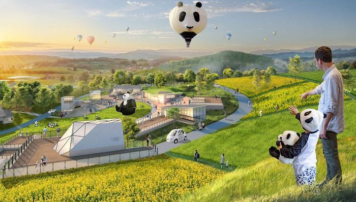 这家美国事务所公布的熊猫保护区规划中，人和熊猫将可以和谐共存