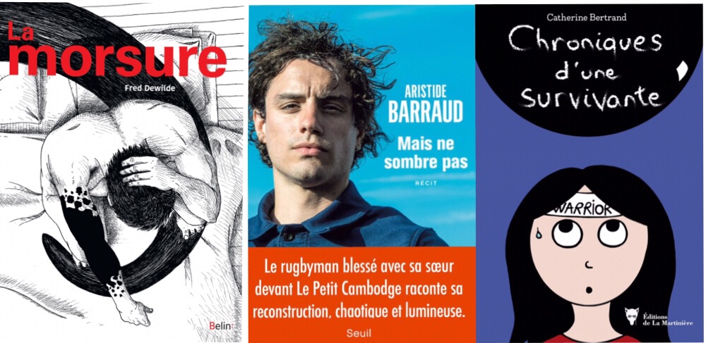 an eerie illustration of a man sitting in bed 