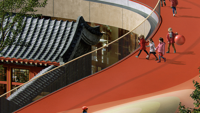 北京胡同幼儿园的“漂浮屋顶”将奔跑的权利还给孩子