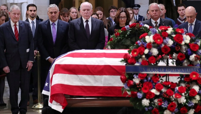 老布什,葬礼,特朗普,奥巴马,希拉里,卡特