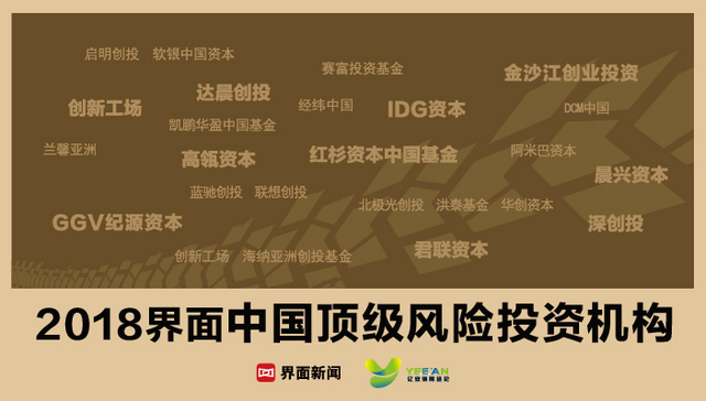 2018界面中国顶级风险投资机构揭晓，IDG资本、红杉资本中国基金、深创投位居前三