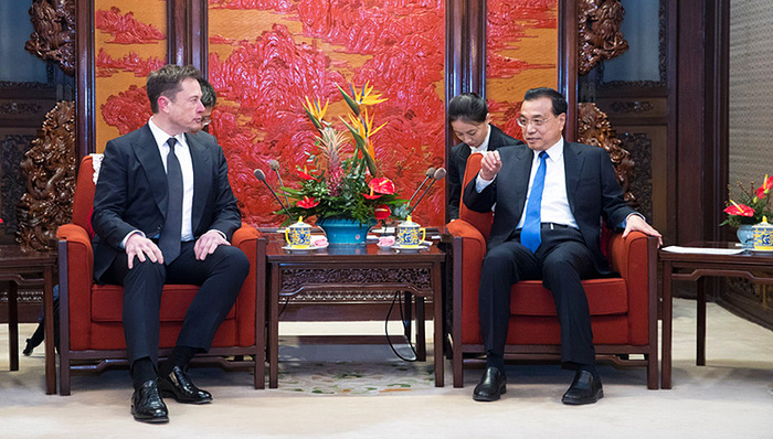 李克强会见特斯拉公司首席执行官马斯克
