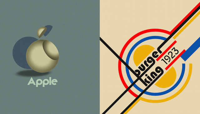 用包豪斯风格重新设计，苹果、汉堡王的logo会变成什么样？