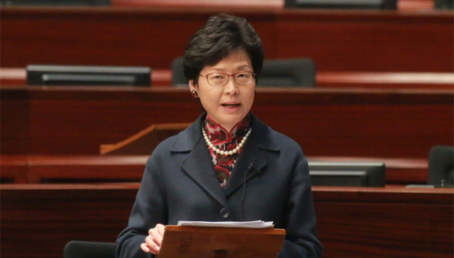 香港特区行政长官林郑月娥：一连串极端暴力事件将香港推向危险境地