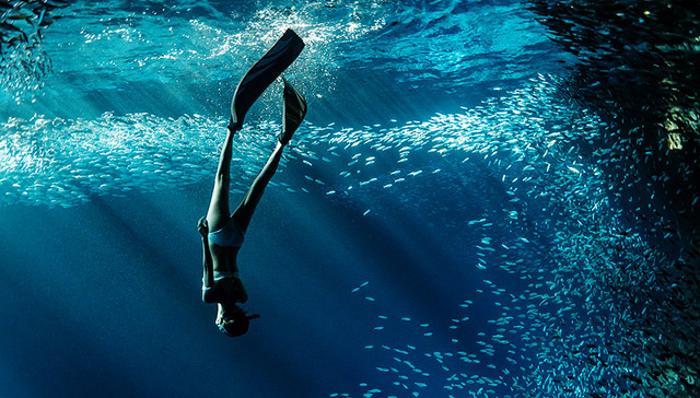 【特写】年轻人跃入海底，潜水生意浮出水面