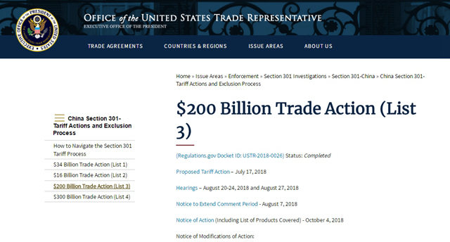 征关税,商品,利好消息,中美,USTR,1974年贸易法案,代表办公室,美国贸易,复合木地板,纺织品