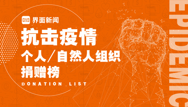 抗击疫情个人/团体捐赠榜（每日更新）