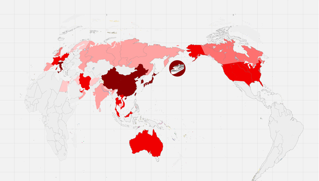 数据 | （截至欧洲中部时间2月25日上午10时）除中国外全球33个国家新增确诊新冠肺炎390例，韩国最多
