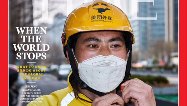 时代周刊,封面人物,外卖小哥,新型冠状病毒肺炎,疫情防控