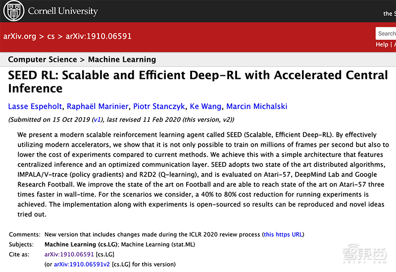 谷歌开源SEED RL强化学习框架，训练成本降低多达80%