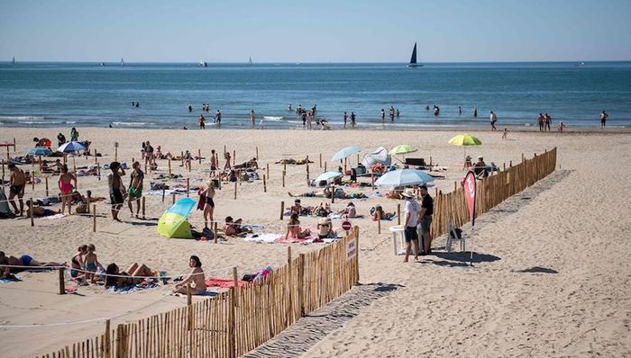 海滩,欧美,历史,开放,隔离,度假,日光浴