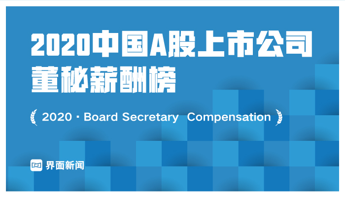 界面新闻2020中国A股上市公司董秘薪酬榜发布：泰和科技原董秘王家庚以726万元居首