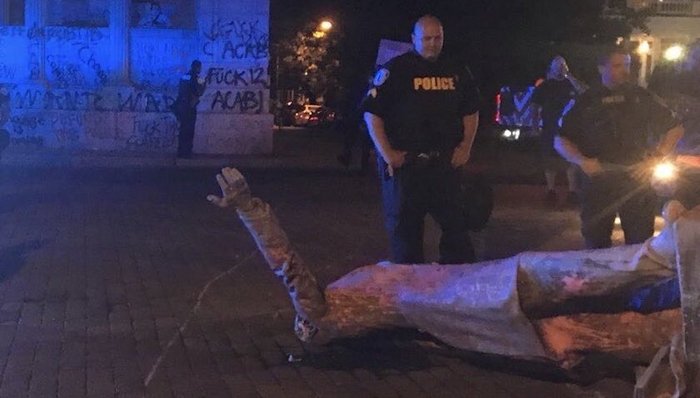 雕像,种族,南方联邦,哥伦布,英国,推倒,清算