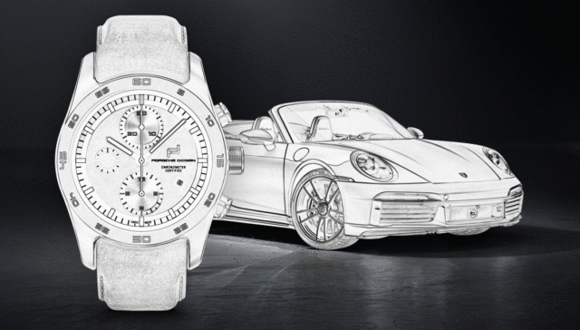 保时捷卖表了，颜色皮革与缝线都与汽车同步