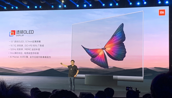 快看 | 小米发布量产透明电视，55寸售价49999元