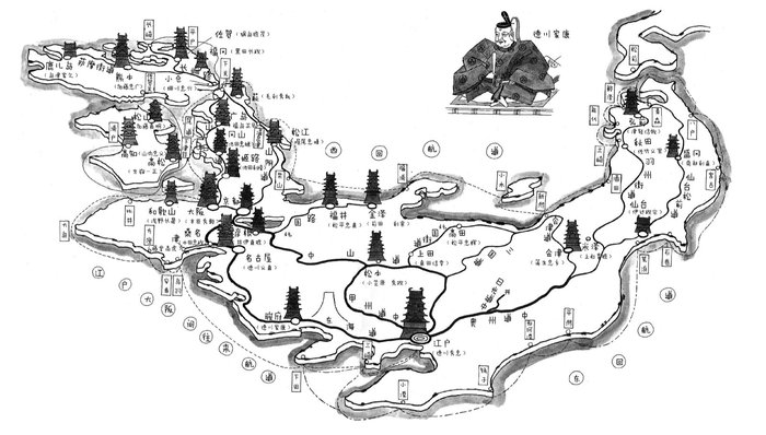 德川家康所建造的江户町