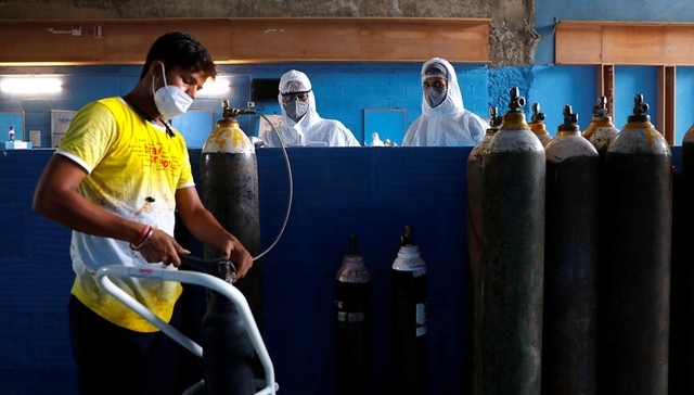 印度,新冠,氧气