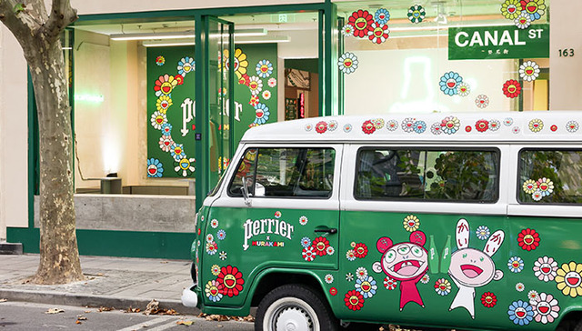 Perrier联名村上隆发布限量款巴黎水，瓶身盛开太阳花 | 发现好物