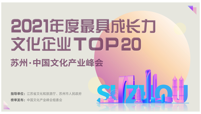 申报最后一天！2021年度最具成长力文化企业入围名单公布