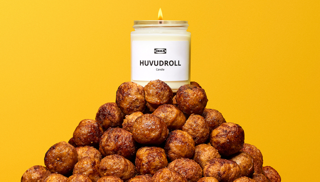 宜家新推出的香薰蜡烛，是瑞典肉丸味的